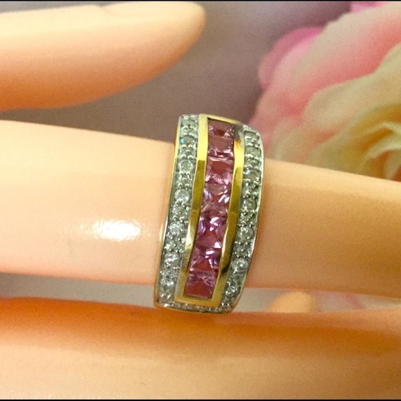 14k PINK SAPPHIRE/DIAMOND RING. - Picture 7 of 7